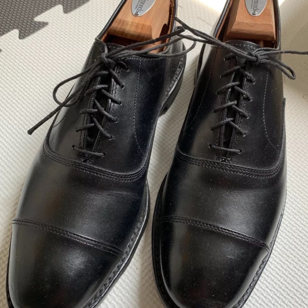 Allen Edmonds Park Avenue Cap Toe Oxfords Black Dress Shoes Size 7.5 D